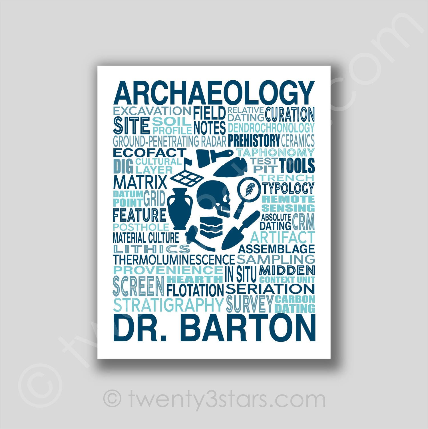 Archaeology Typography Wall Art