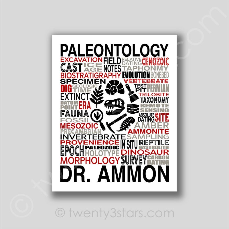 Paleontology Typography Wall Art