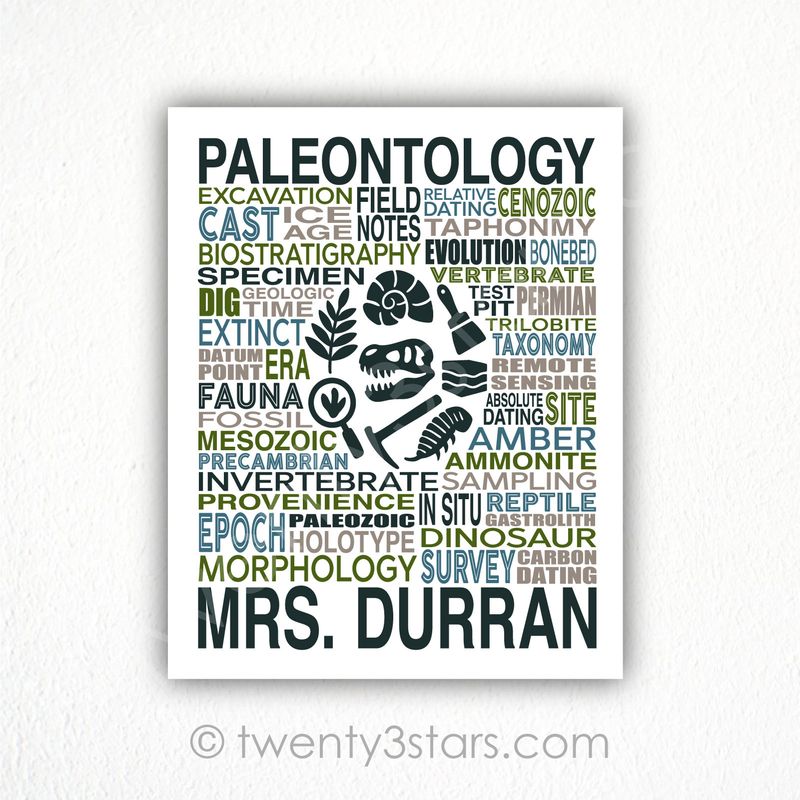 Paleontology Typography Wall Art