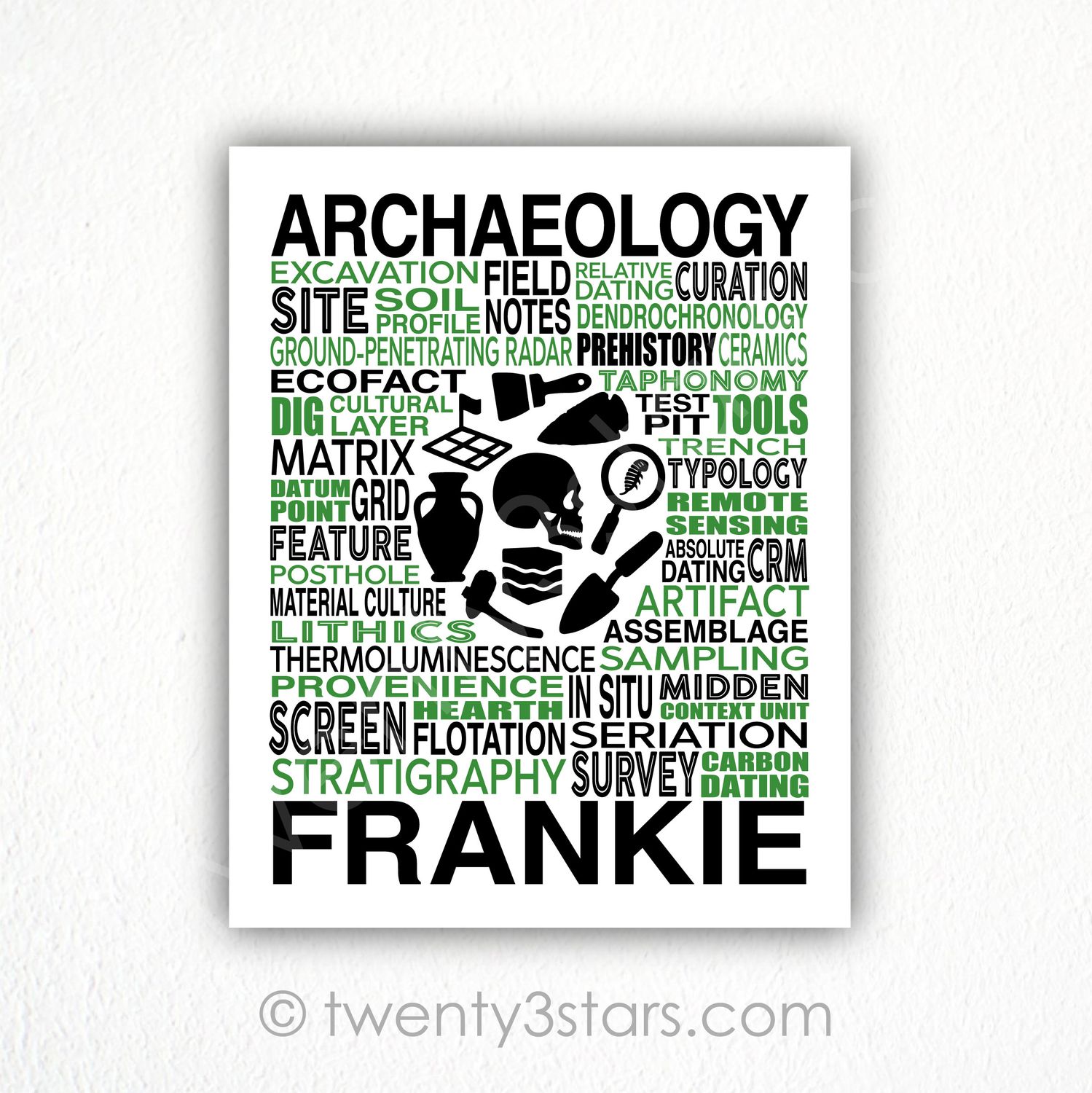 Archaeology Typography Wall Art