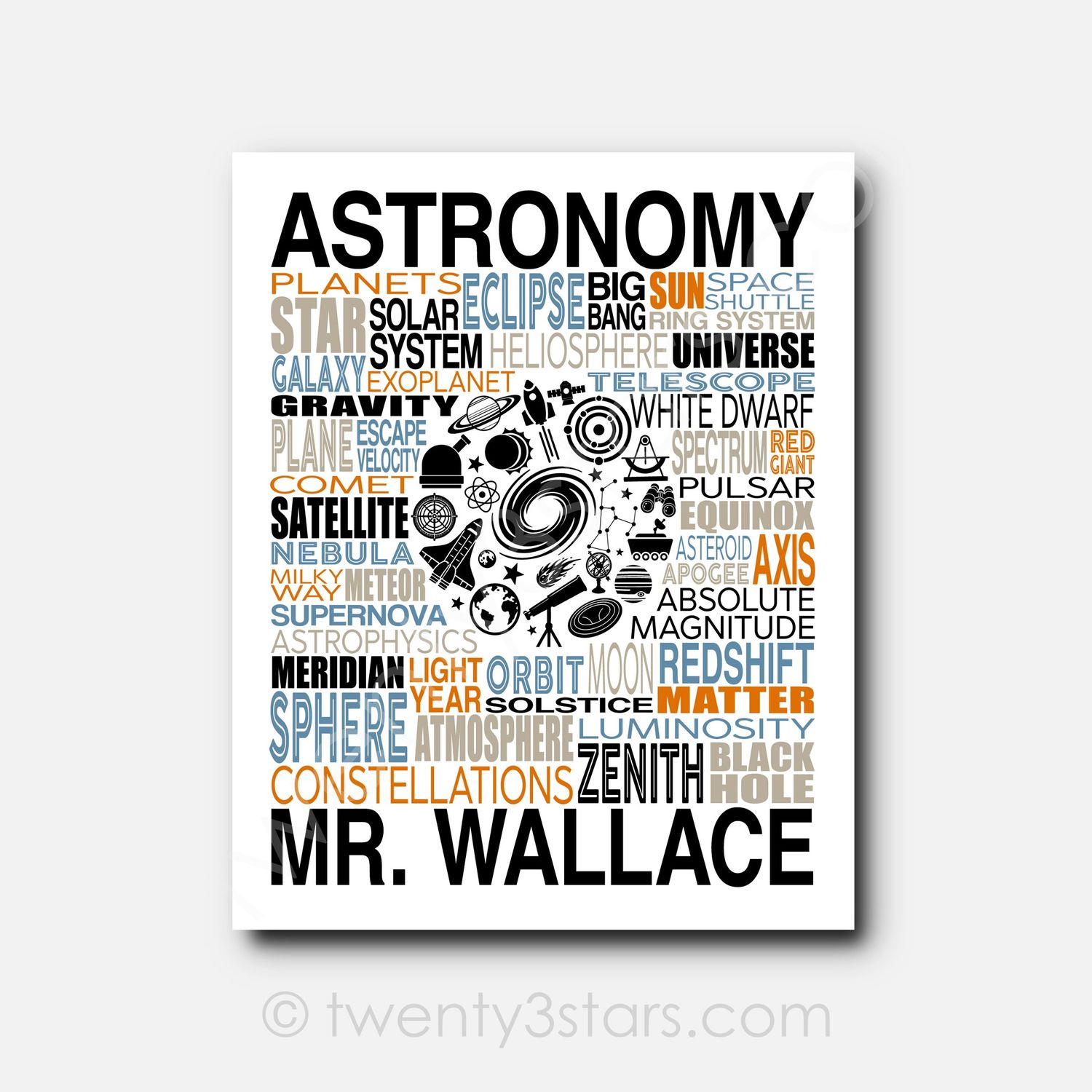 Astronomy Typography Wall Art