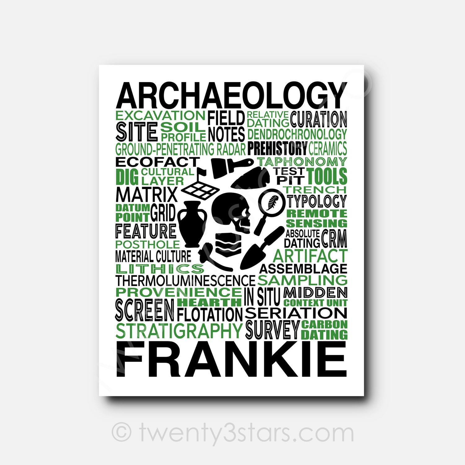 Archaeology Typography Wall Art