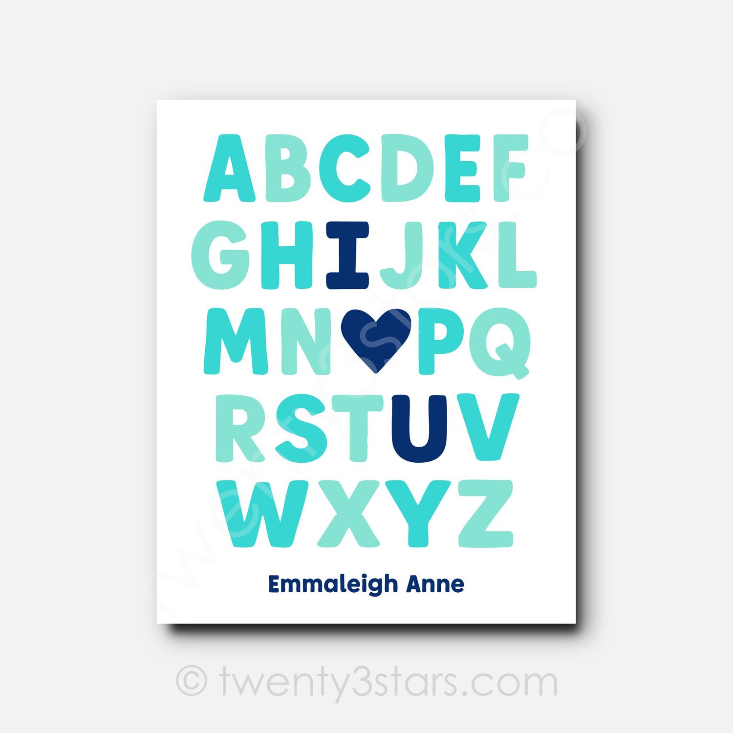 Alphabet I Love You Name Wall Art