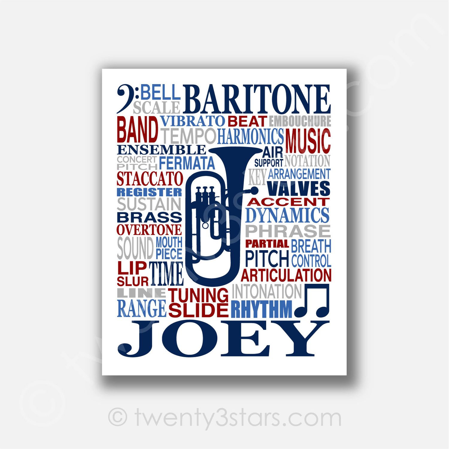 Baritone Typography Wall Art