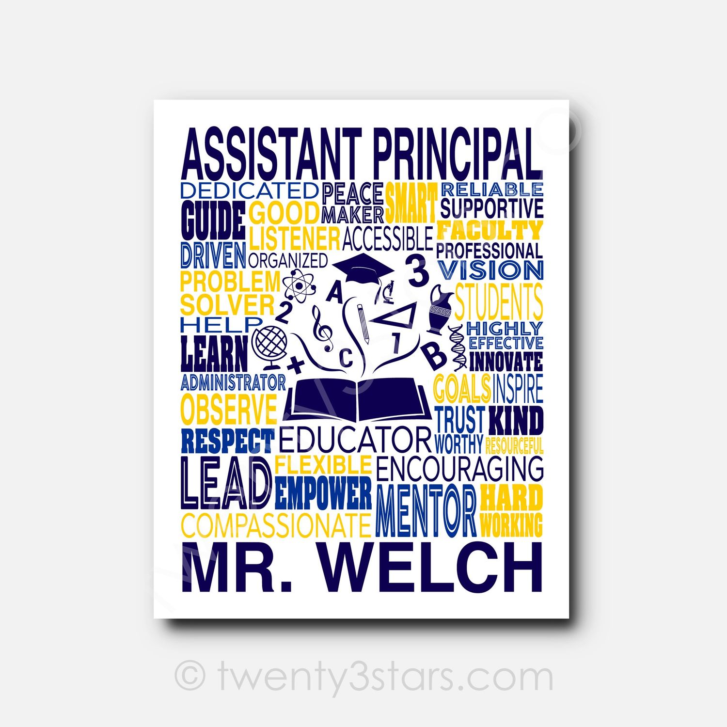 Assistant Principal Typography Wall Art
