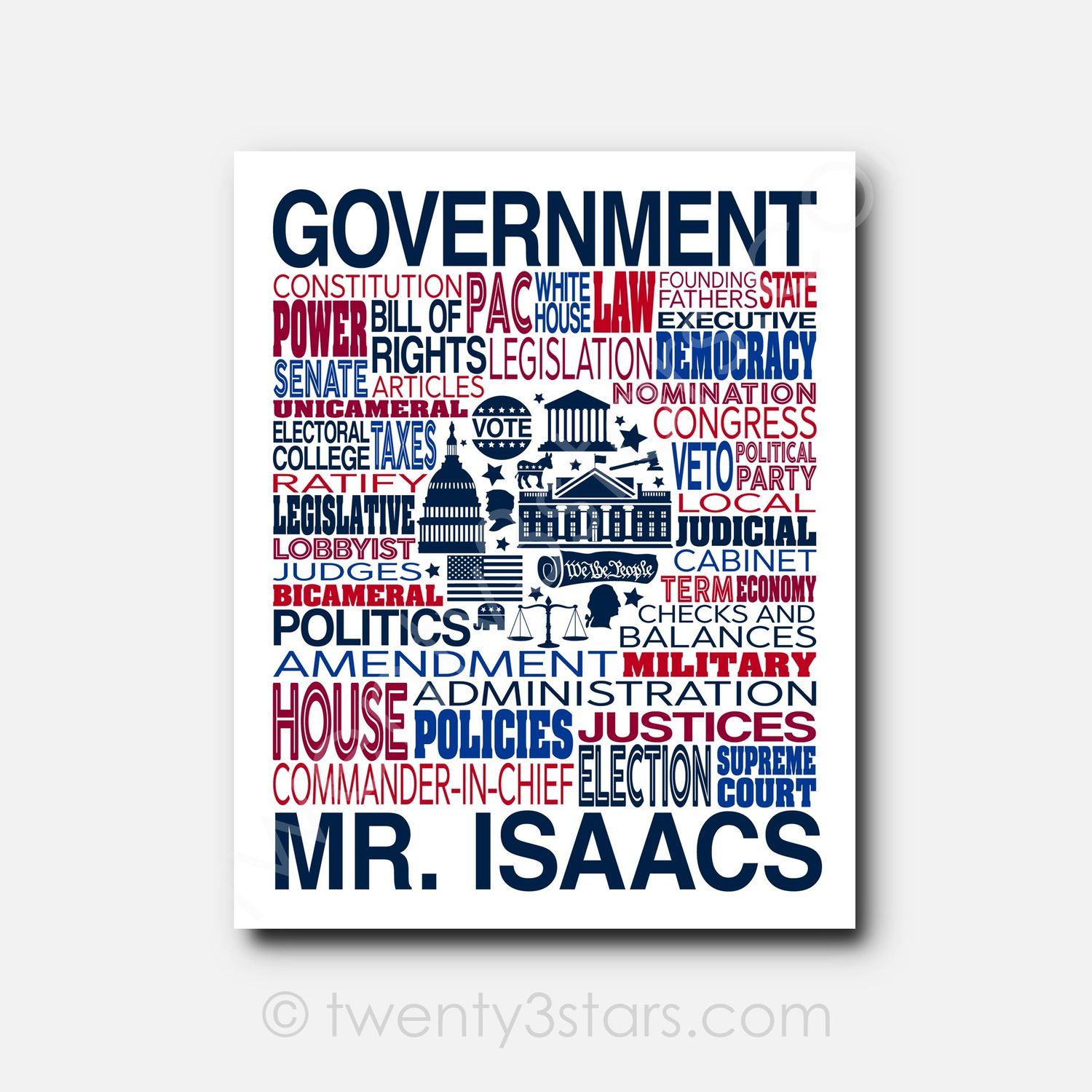 Government Typography Wall Art