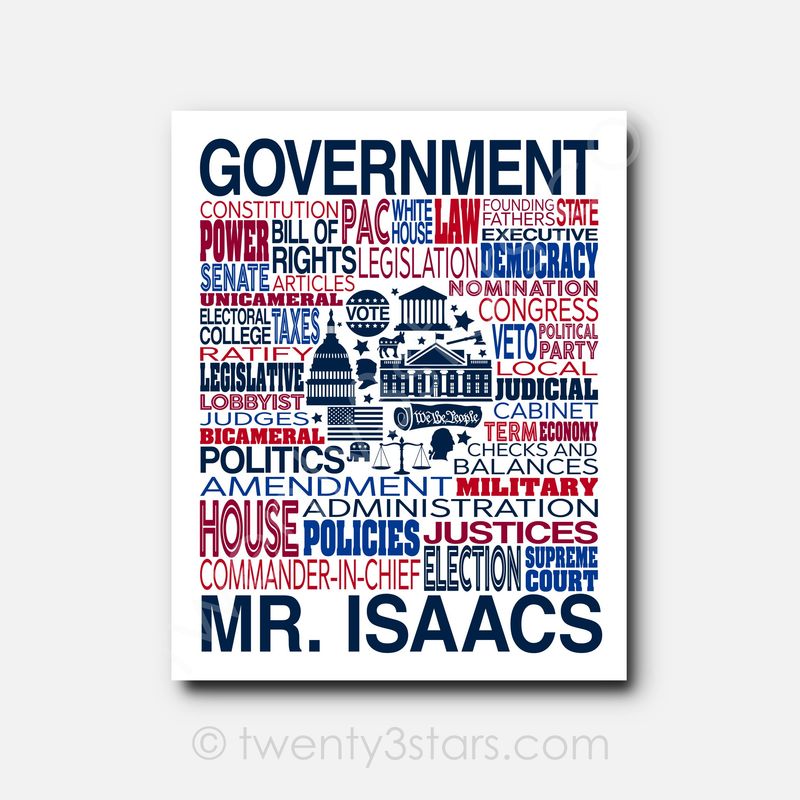 Government Typography Wall Art