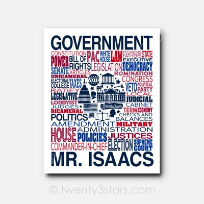 Government Typography Wall Art