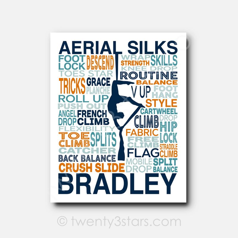 Men's Aerial Silks Typography Wall Art