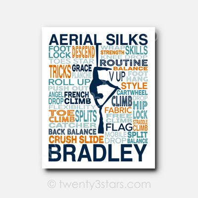 Men's Aerial Silks Typography Wall Art