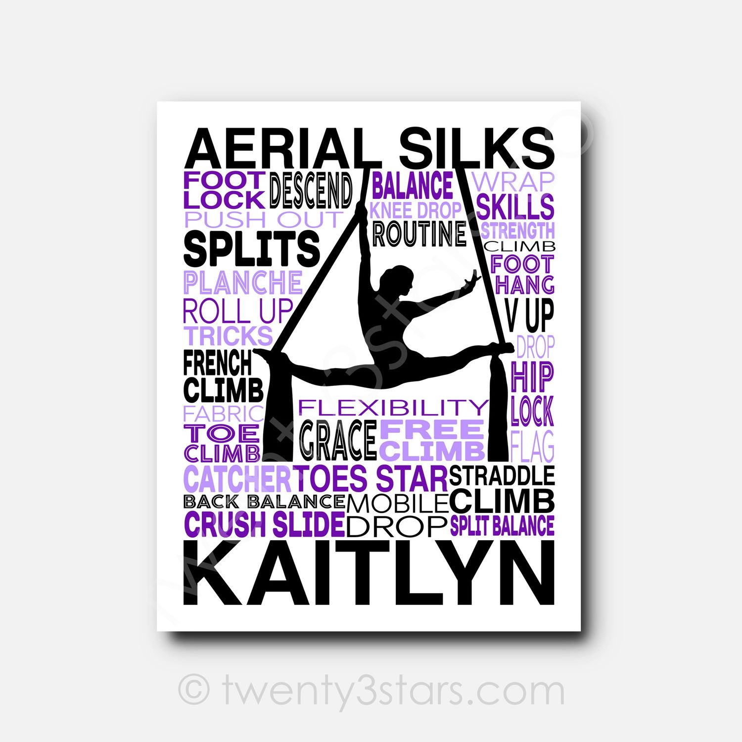 Aerial Silks Typography Wall Art