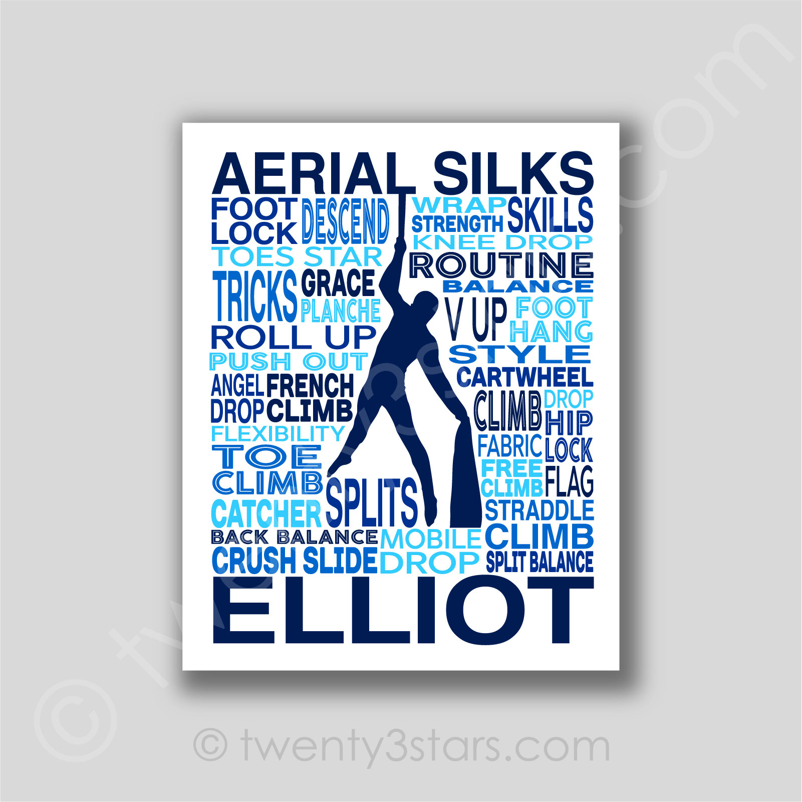 Men's Aerial Silks Typography Wall Art