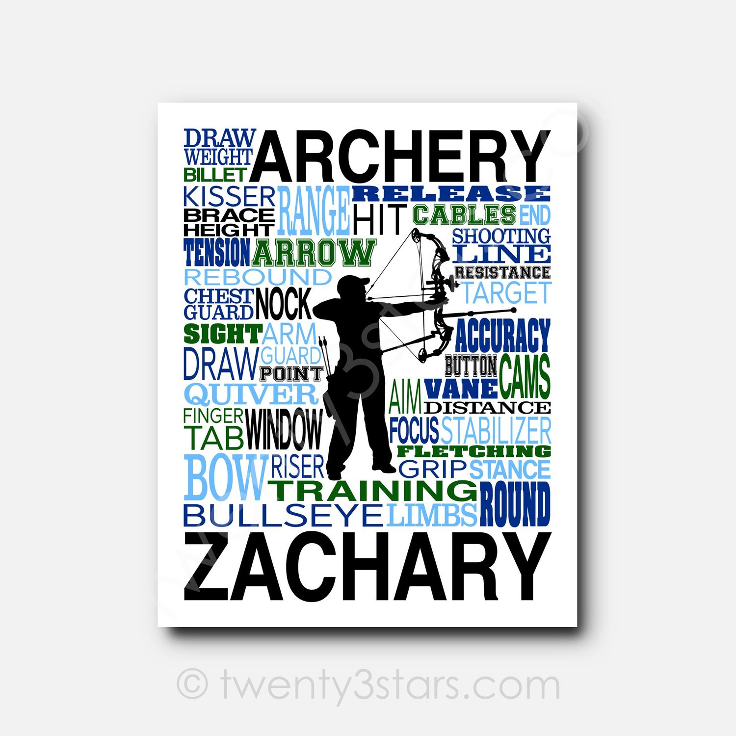 Archery Typography Wall Art