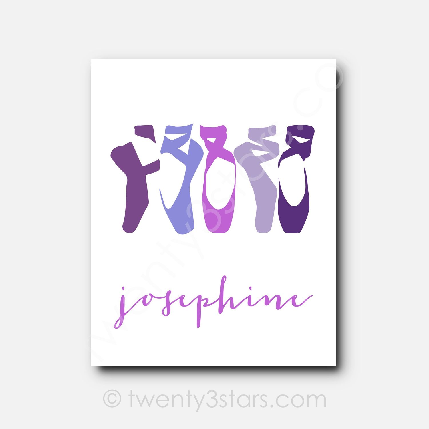 Ballerina Slippers Name Art