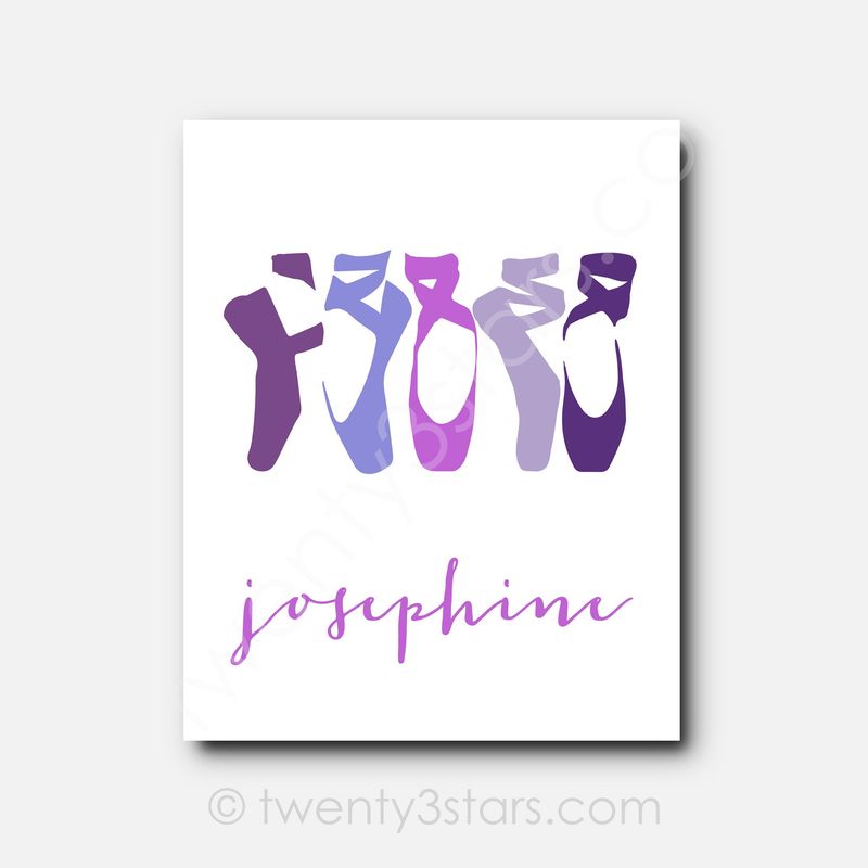 Ballerina Slippers Name Art