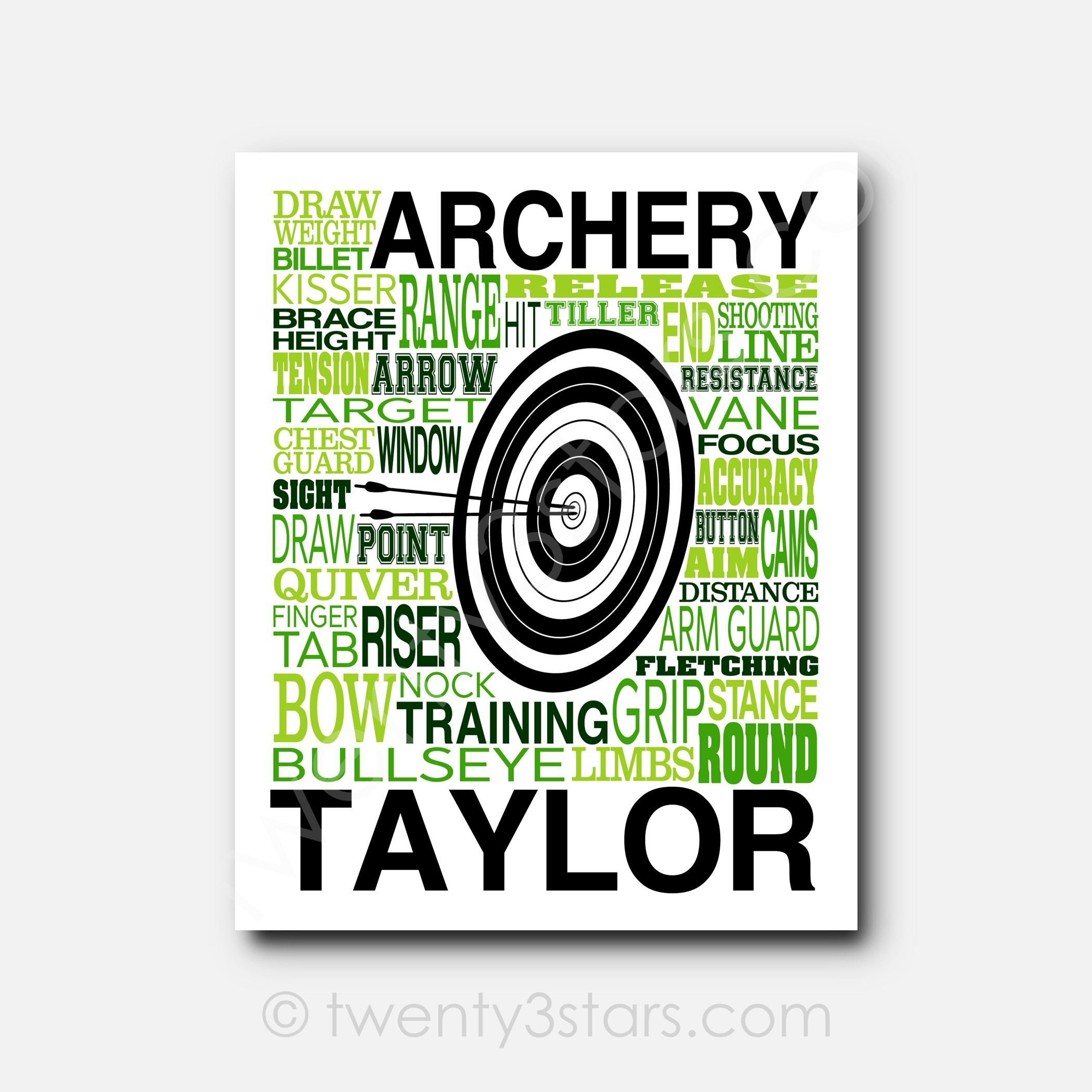Archery Typography Wall Art