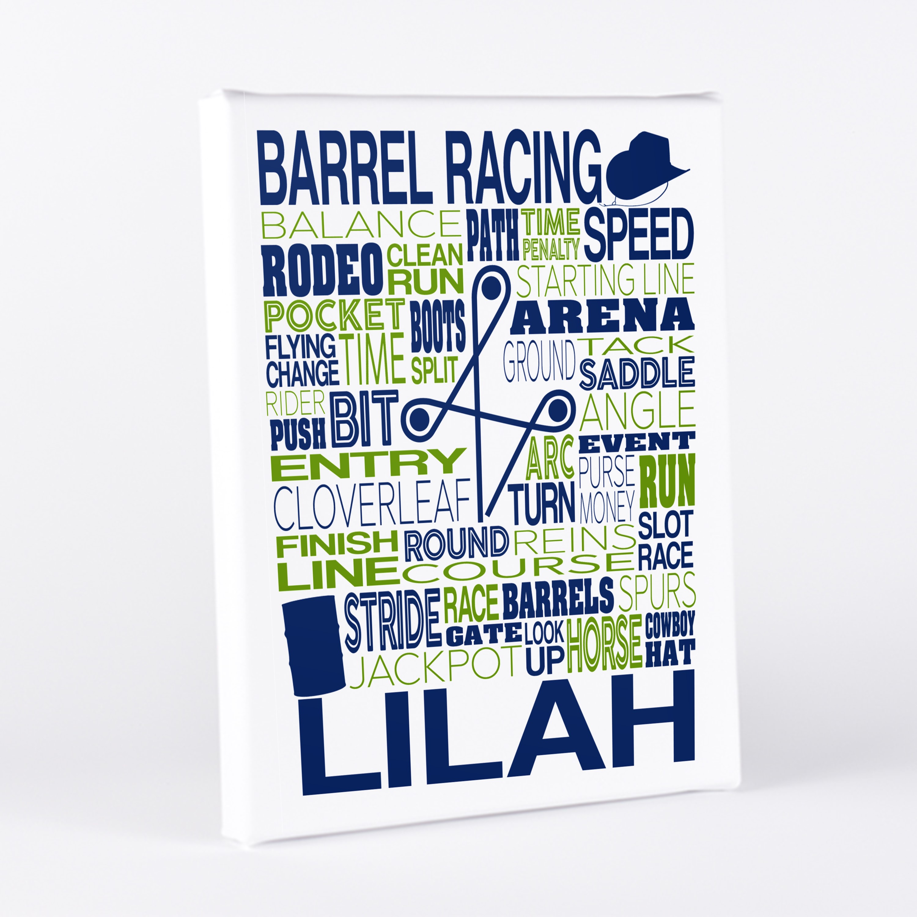 Barrel Racing Clover Typography Art