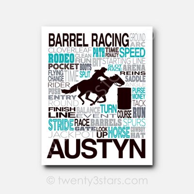 Barrel Racing Typography Art