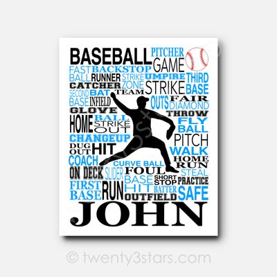 Baseball Pitcher Typography Art Baseball Pitcher Typography Art