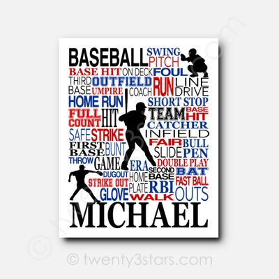 Baseball Team Wall Art