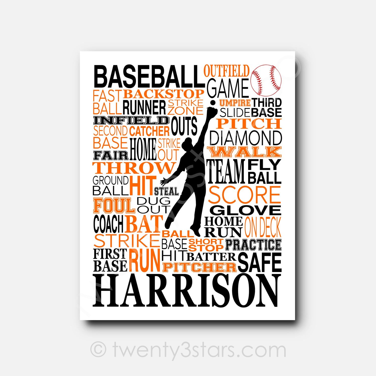 Baseball Outfielder Wall Art