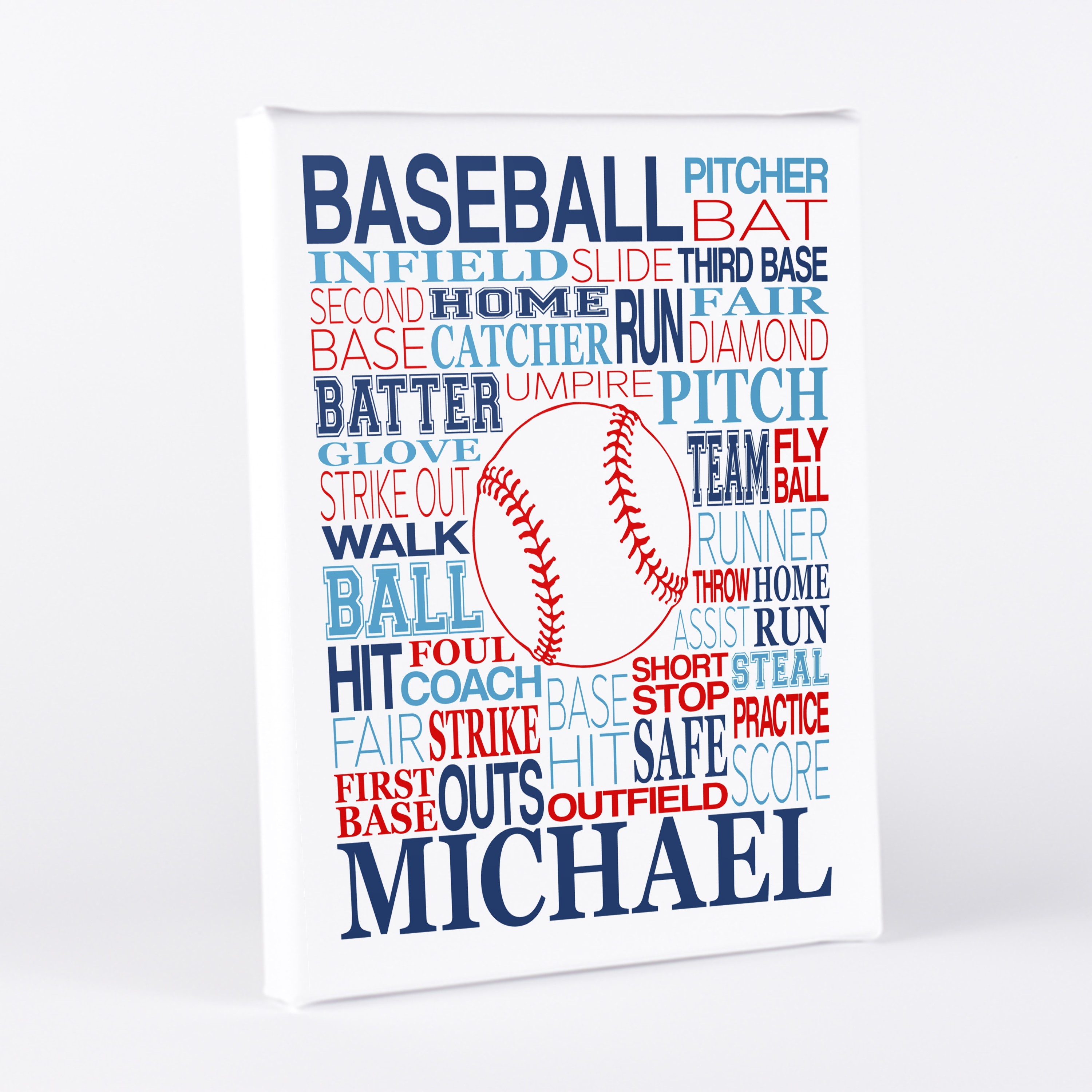 Baseball Ball Typography Wall Art