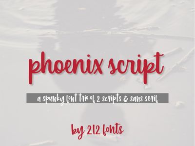 Phoenix Script and Sans Handwritten Font Family Trio (OTF) - by 212fonts
