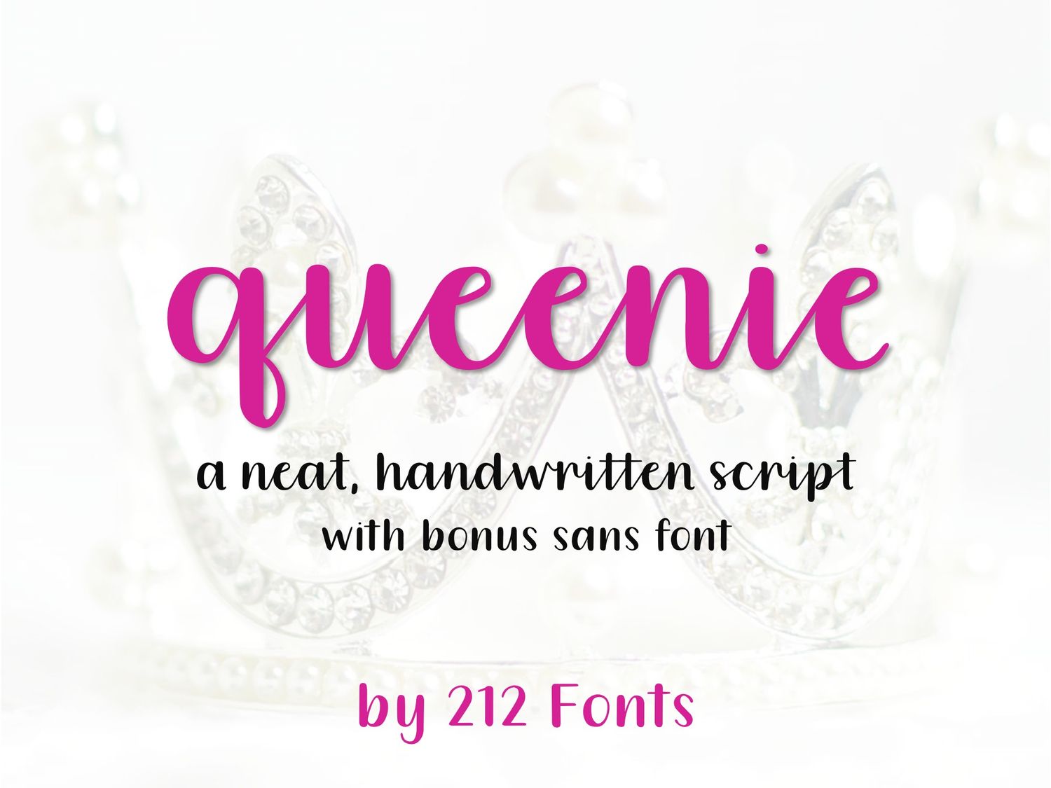 Queenie Script, Sans and Serif Handwritten Font Family (OTF) - by 212fonts