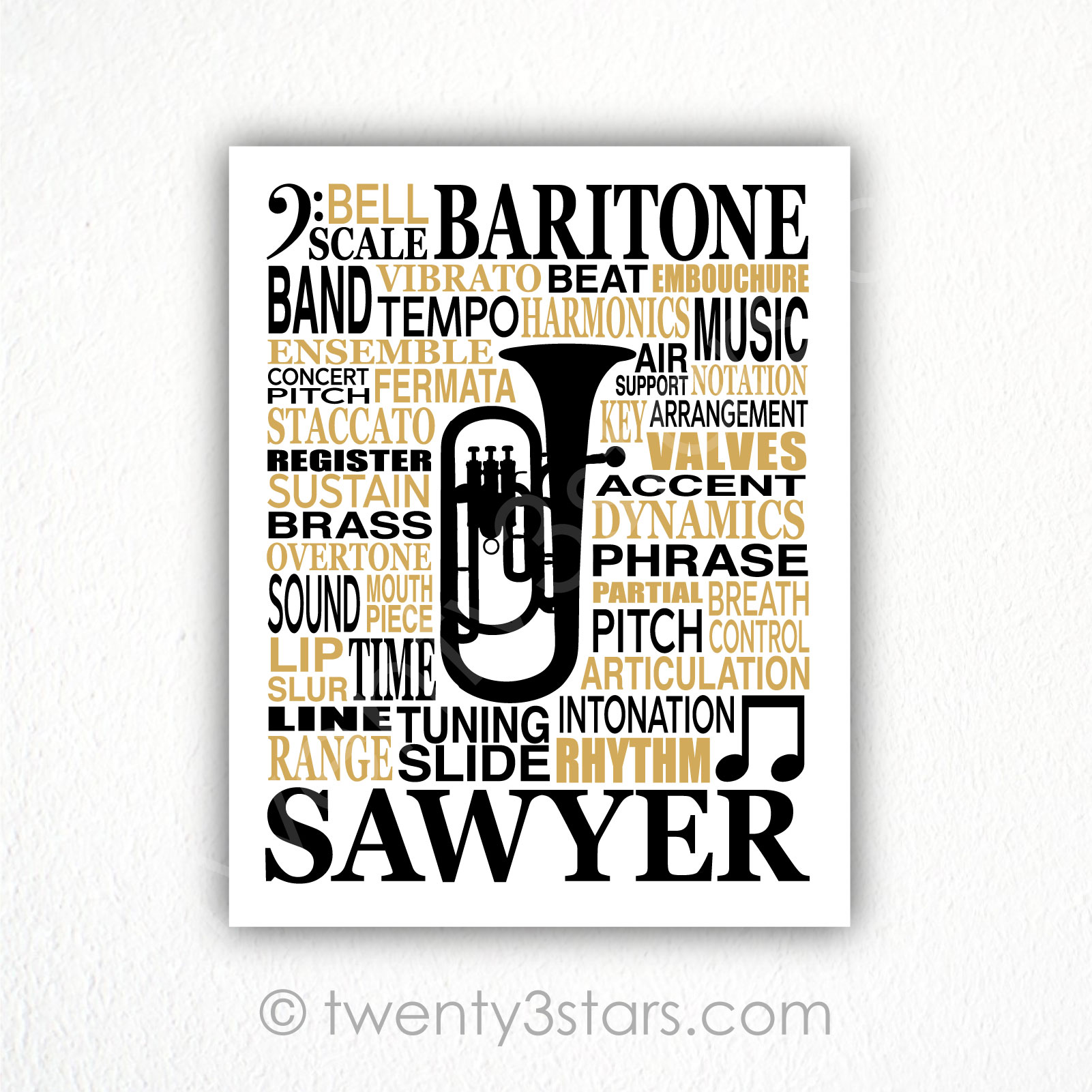 Baritone Typography Wall Art