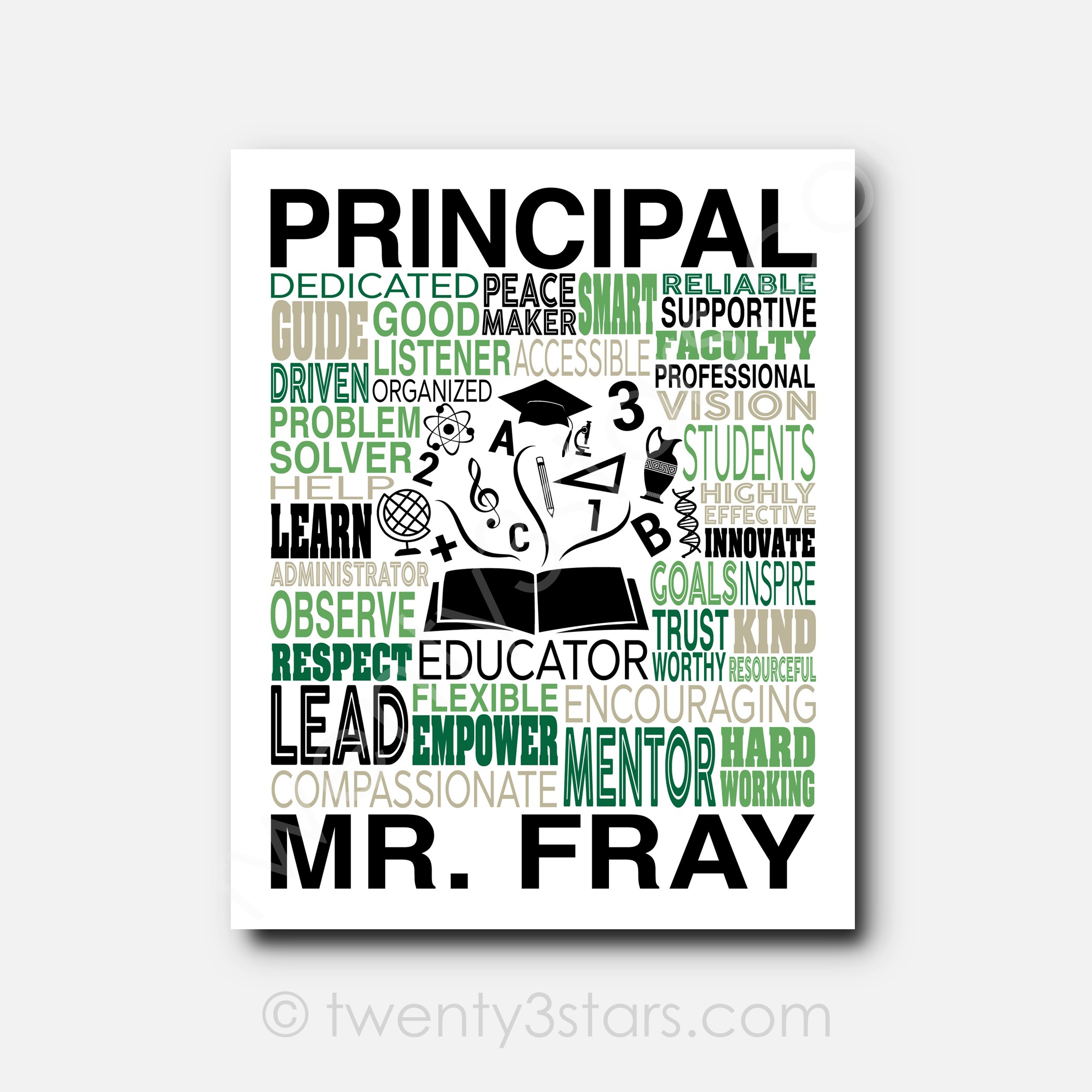 Assistant Principal Typography Wall Art