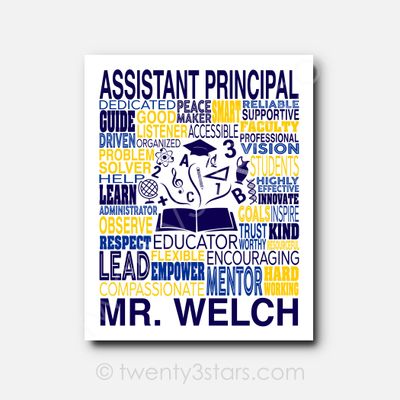 Assistant Principal Typography Wall Art Assistant Principal Typography Wall Art