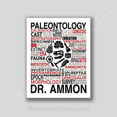 Paleontology Typography Wall Art