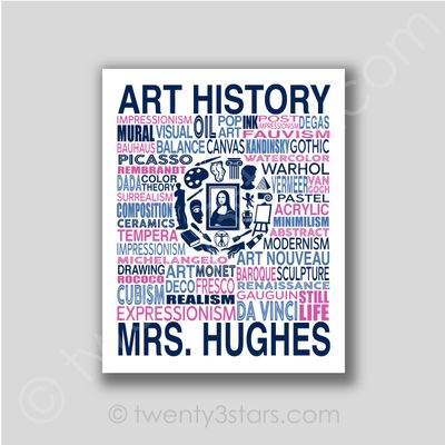 Art History Typography Wall Art