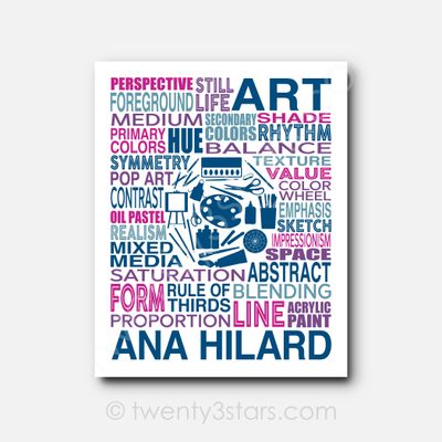 Art Teacher Typography Wall Art