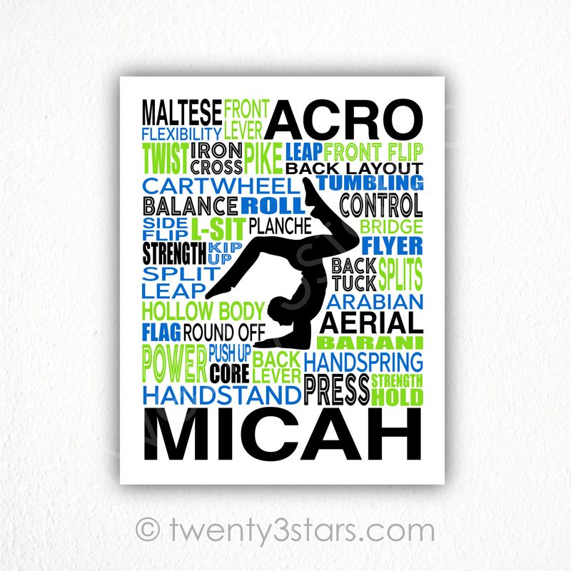 Boy's Acro Typography Wall Art