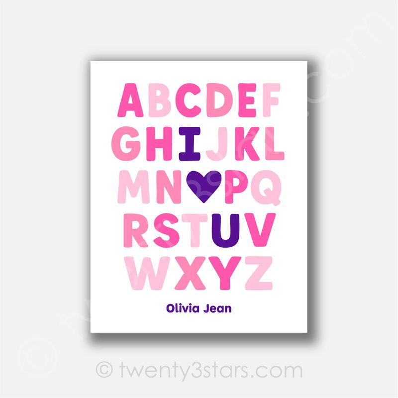 Alphabet I Love You Name Wall Art