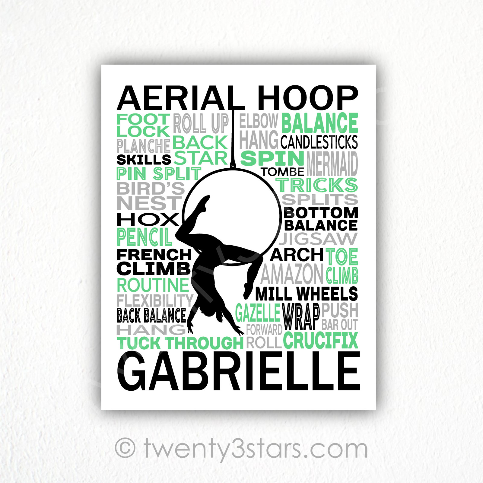 Aerial Hoop Lyra Typography Wall Art