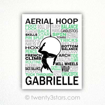 Aerial Hoop Lyra Typography Wall Art