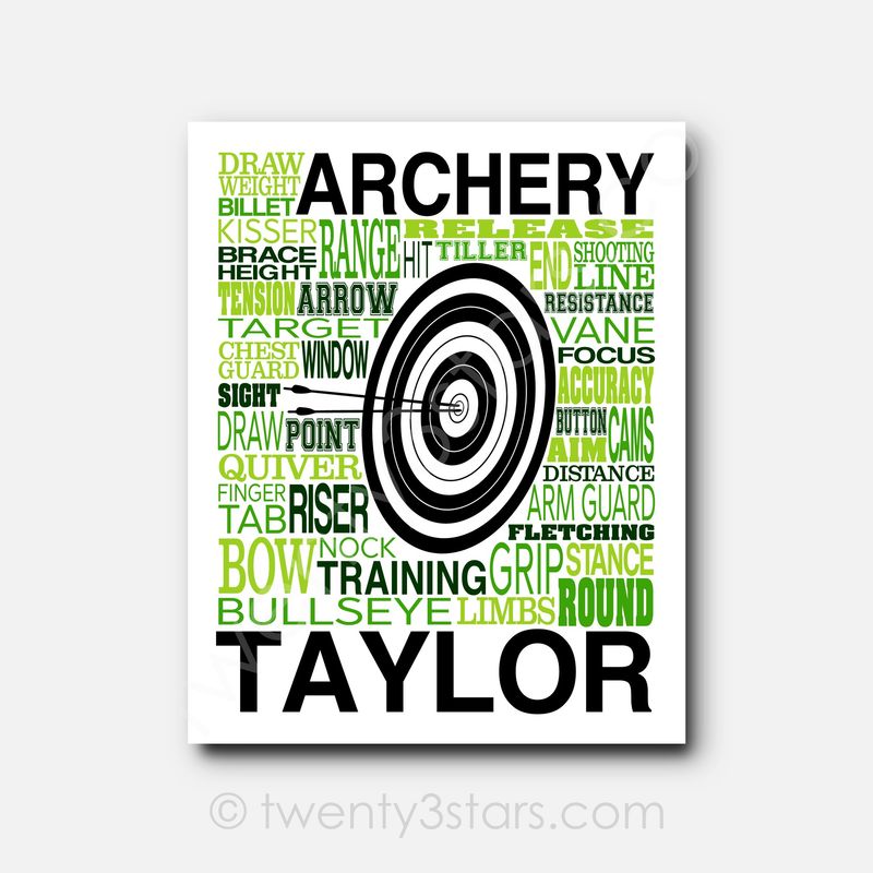 Archery Typography Wall Art