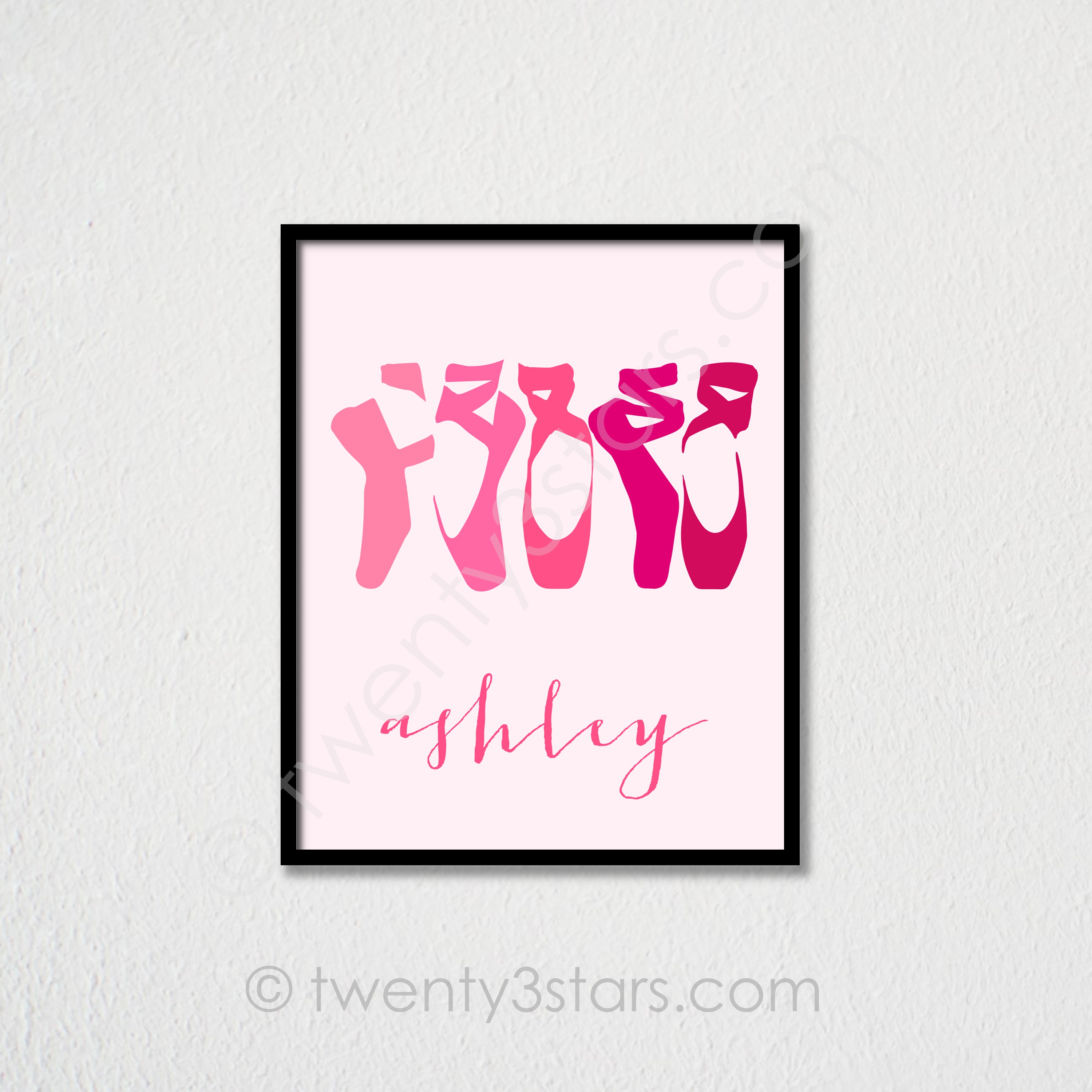 Ballerina Slippers Name Art