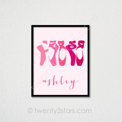 Ballerina Slippers Name Art