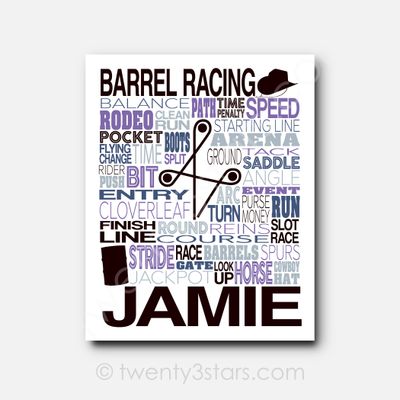 Barrel Racing Clover Typography Art Barrel Racing Clover Typography Art