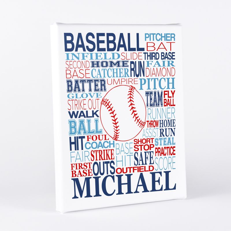 Baseball Ball Typography Wall Art
