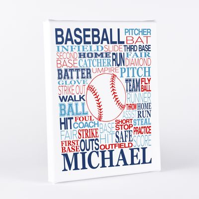 Baseball Ball Typography Wall Art