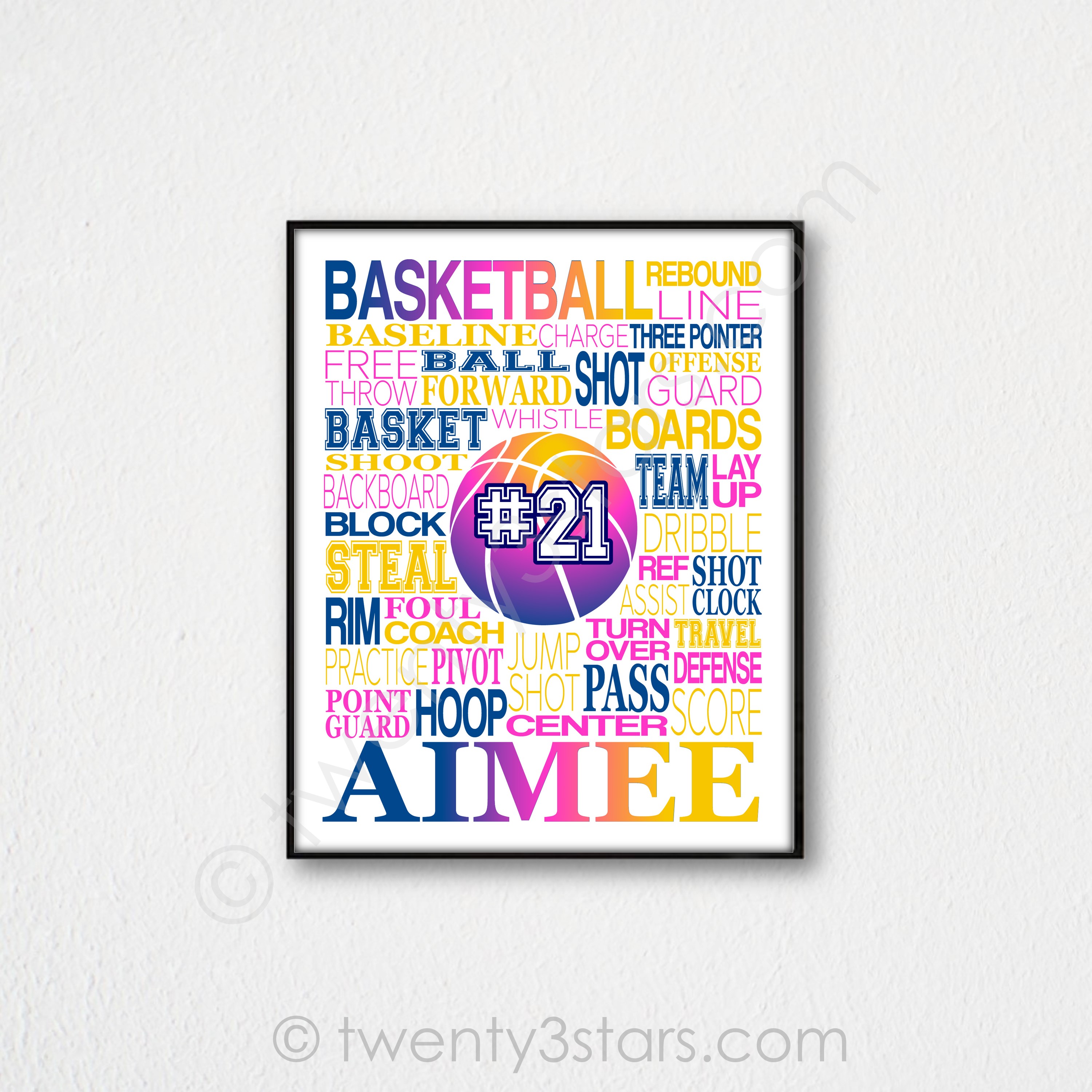Basketball Typography Wall Art