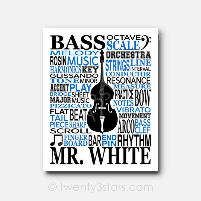 Bass Typography Orchestra Wall Art