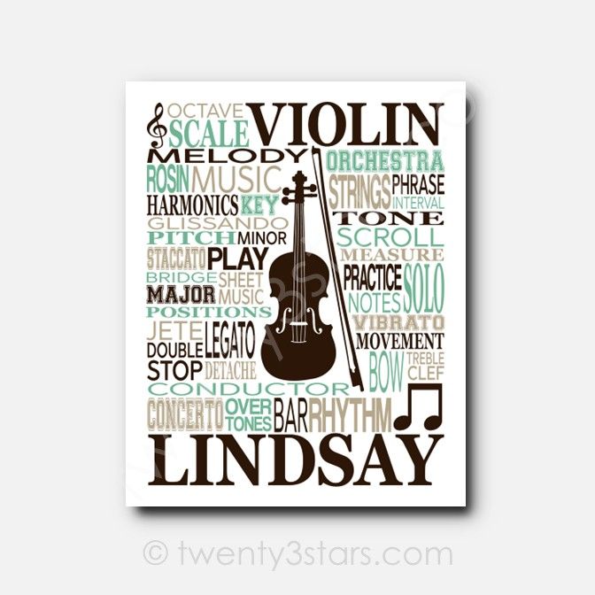 Violin Typography Orchestra Wall Art Violin Typography Orchestra Wall Art
