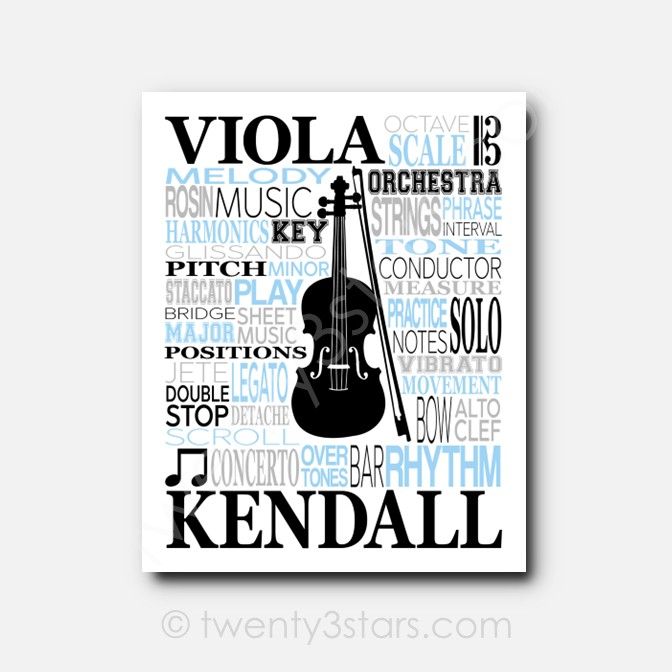 Viola Typography Orchestra Wall Art Viola Typography Orchestra Wall Art