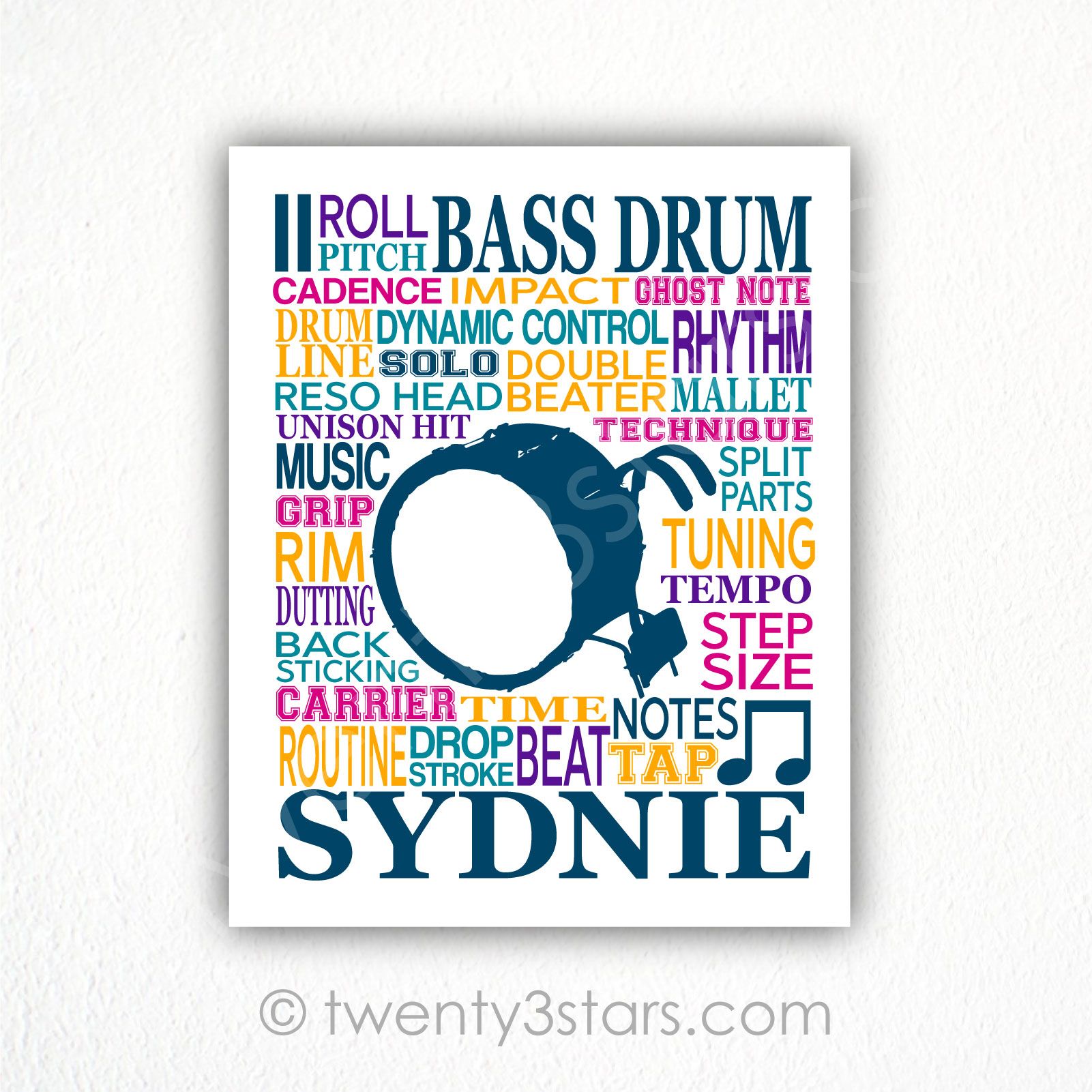 Bass Drum Typography Wall Art