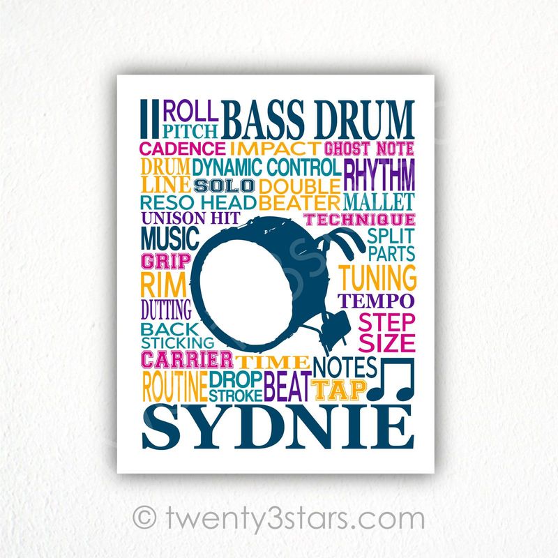 Bass Drum Typography Wall Art